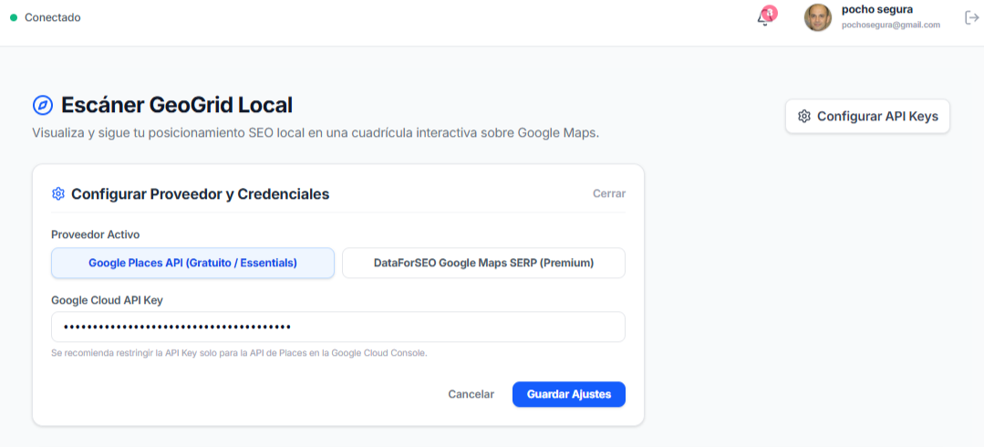 Configuración de Google Places API Key en LocalWizard
